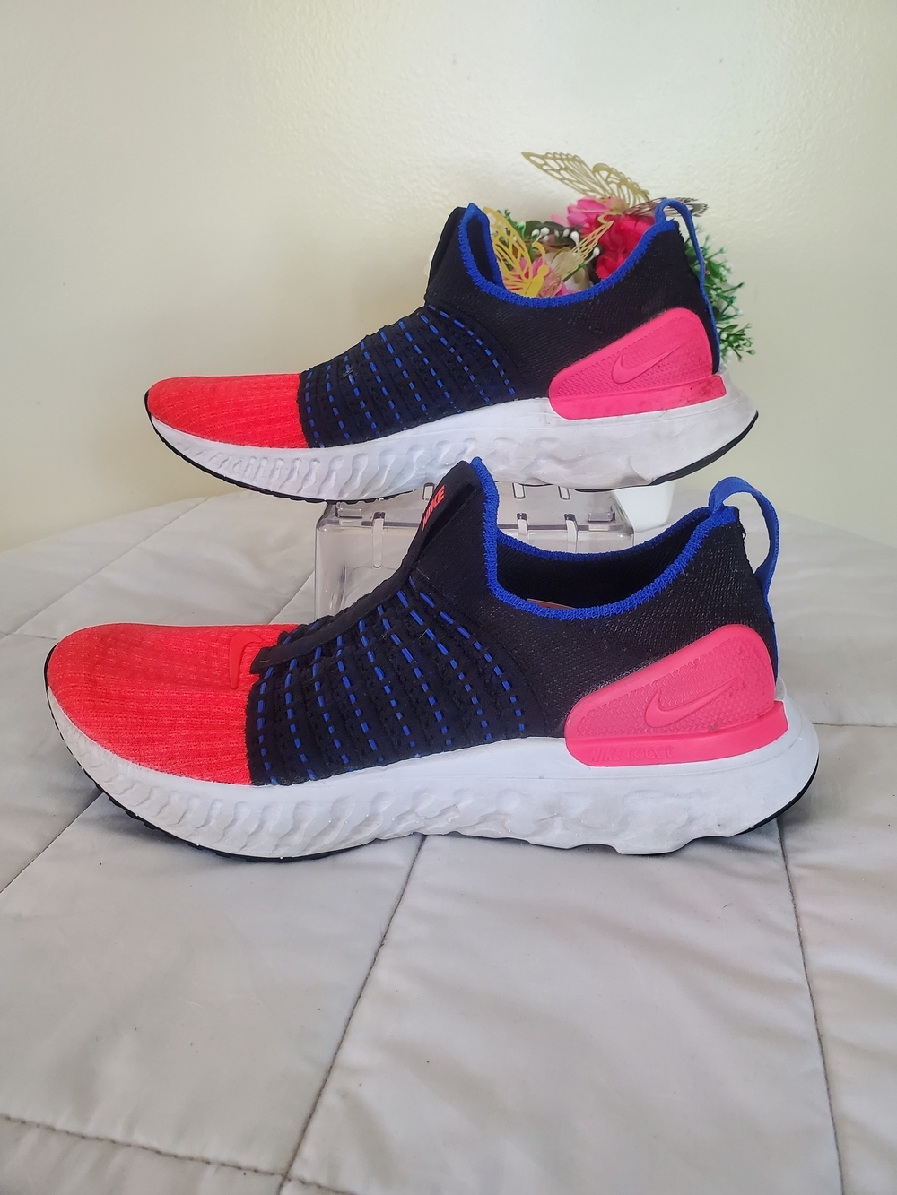 NIKE WOMENS REACT PHANTOM RUN FK 2 RUNNING SHOES Size 7.5